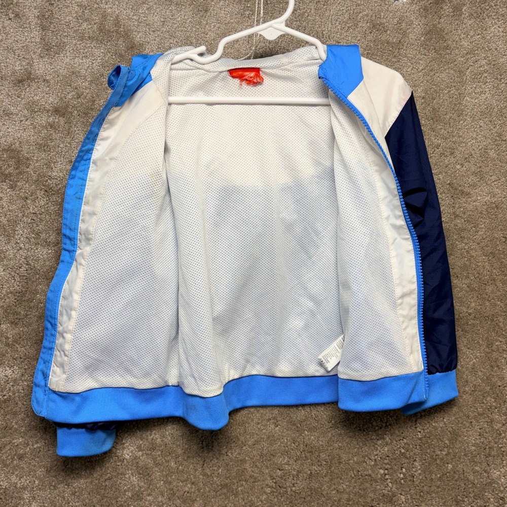 Nike Windrunner Windbreaker Jacket Blue White Navy Colorblock Kids 4T C663-B24 - Picture 3 of 9
